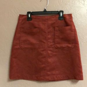 Rustic Red Suede Skirt